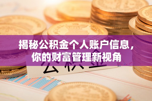 关庙揭秘公积金个人账户信息，你的财富管理新视角